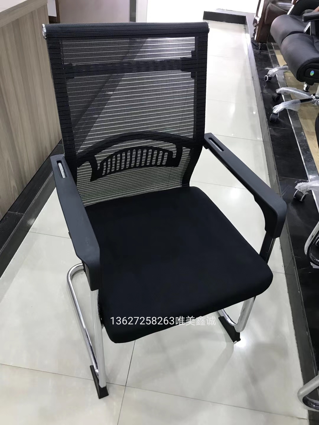 鋼架網面弓字椅WM-BX-030